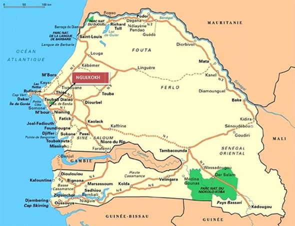 Carte du Sénégal